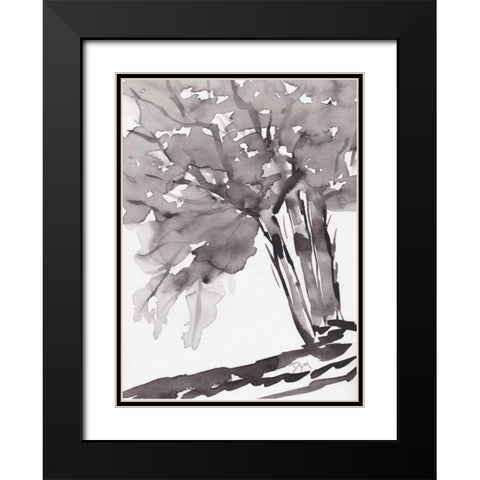 Noir Tree Black Modern Wood Framed Art Print with Double Matting by Dyer, Beverly