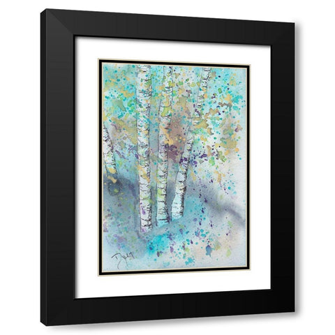 Blue Forrest Black Modern Wood Framed Art Print with Double Matting by Dyer, Beverly
