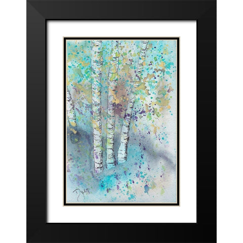 Blue Forrest Black Modern Wood Framed Art Print with Double Matting by Dyer, Beverly