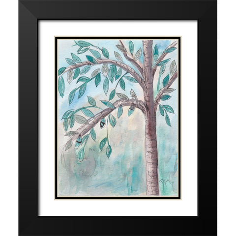 Shade Tree 1 Black Modern Wood Framed Art Print with Double Matting by Dyer, Beverly