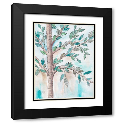 Shade Tree II Black Modern Wood Framed Art Print with Double Matting by Dyer, Beverly
