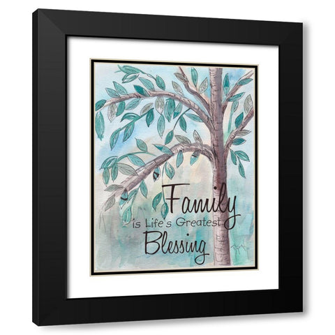 Family Tree 1 Black Modern Wood Framed Art Print with Double Matting by Dyer, Beverly