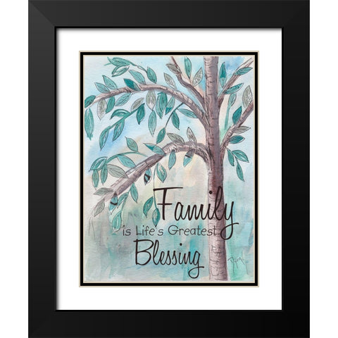 Family Tree 1 Black Modern Wood Framed Art Print with Double Matting by Dyer, Beverly