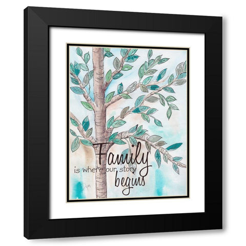Family Tree 2 Black Modern Wood Framed Art Print with Double Matting by Dyer, Beverly
