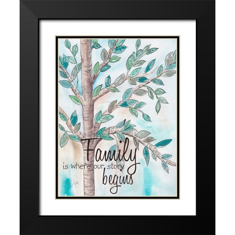 Family Tree 2 Black Modern Wood Framed Art Print with Double Matting by Dyer, Beverly