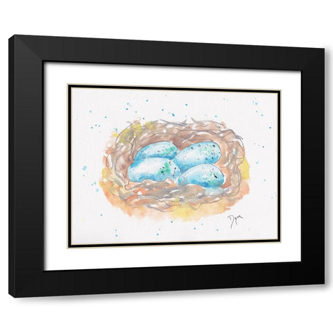 Aqua Eggs Black Modern Wood Framed Art Print with Double Matting by Dyer, Beverly