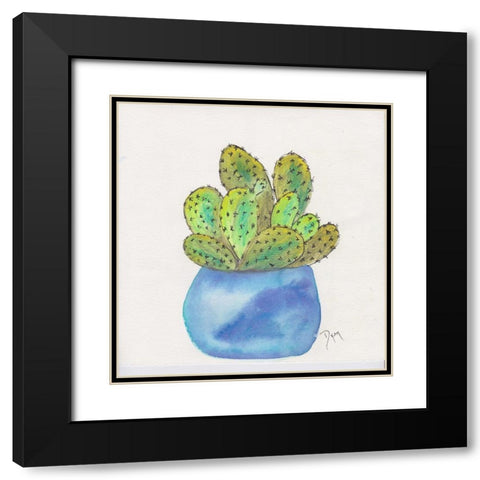 Cactus Pot I Black Modern Wood Framed Art Print with Double Matting by Dyer, Beverly