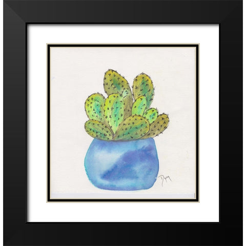 Cactus Pot I Black Modern Wood Framed Art Print with Double Matting by Dyer, Beverly