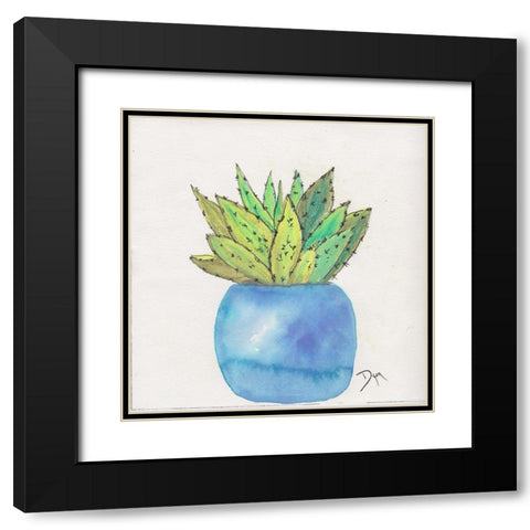 Cactus Pot II Black Modern Wood Framed Art Print with Double Matting by Dyer, Beverly