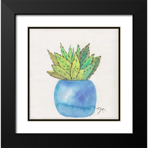 Cactus Pot II Black Modern Wood Framed Art Print with Double Matting by Dyer, Beverly