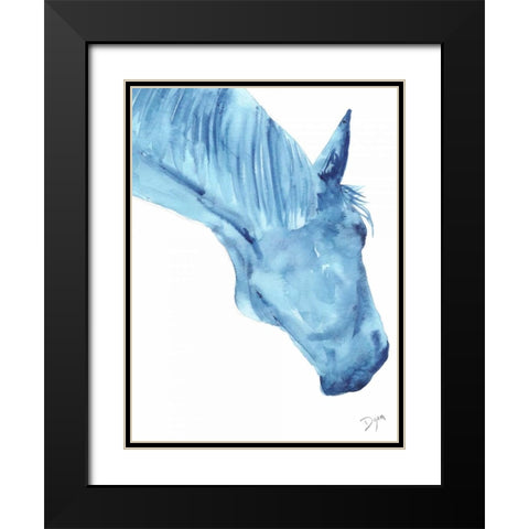 Blue Lacey Thick Black Modern Wood Framed Art Print with Double Matting by Dyer, Beverly