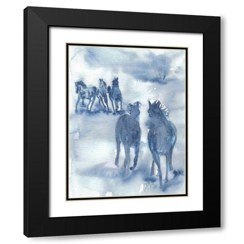 Thundering Hooves Black Modern Wood Framed Art Print with Double Matting by Dyer, Beverly