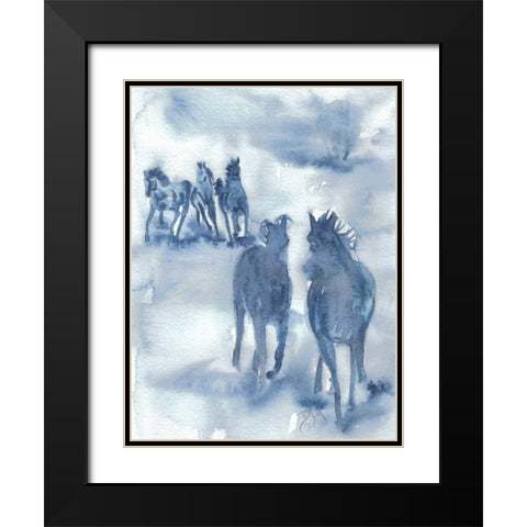 Thundering Hooves Black Modern Wood Framed Art Print with Double Matting by Dyer, Beverly