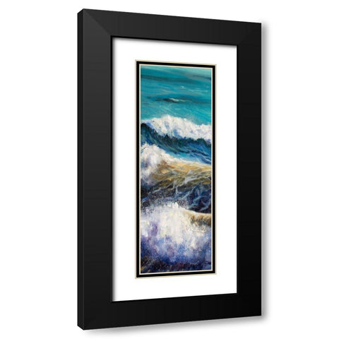 Ocean Rolls 1 Black Modern Wood Framed Art Print with Double Matting by Boho Hue Studio