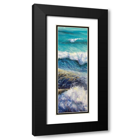 Ocean Rolls 2 Black Modern Wood Framed Art Print with Double Matting by Boho Hue Studio