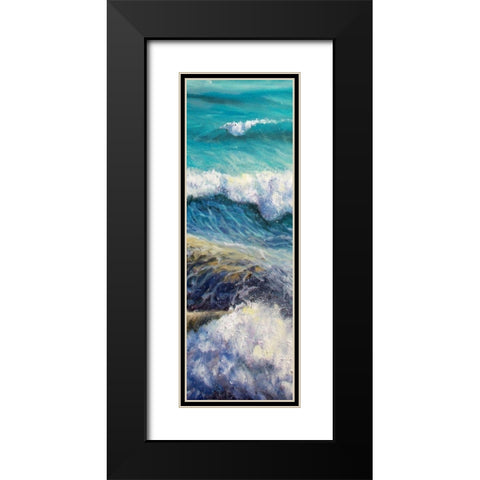 Ocean Rolls 2 Black Modern Wood Framed Art Print with Double Matting by Boho Hue Studio