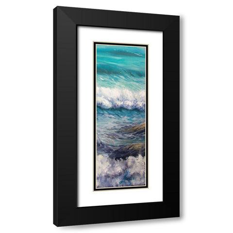 Ocean Rolls 3 Black Modern Wood Framed Art Print with Double Matting by Boho Hue Studio