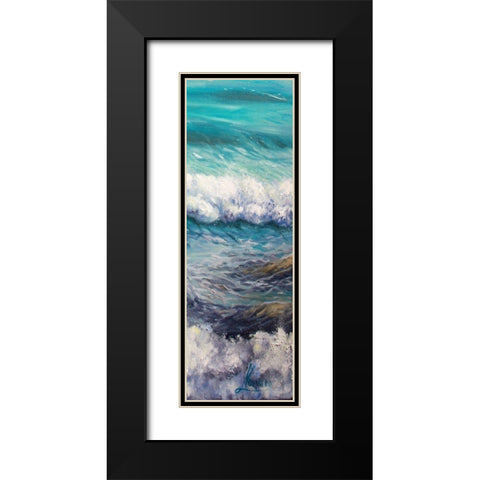 Ocean Rolls 3 Black Modern Wood Framed Art Print with Double Matting by Boho Hue Studio