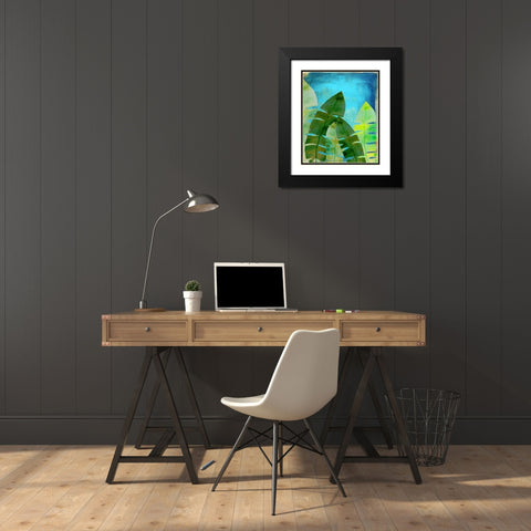 Tropical Palm 1 Black Modern Wood Framed Art Print with Double Matting by Boho Hue Studio