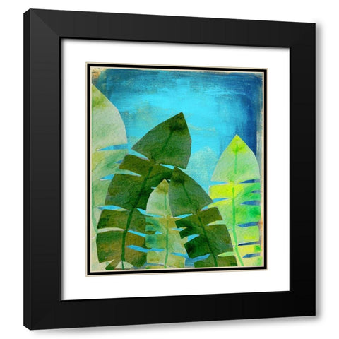 Tropical Palm 1 Black Modern Wood Framed Art Print with Double Matting by Boho Hue Studio