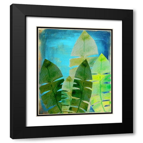 Tropical Palm 2 Black Modern Wood Framed Art Print with Double Matting by Boho Hue Studio