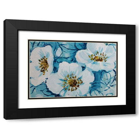 Blossom Bunch 12c Black Modern Wood Framed Art Print with Double Matting by Boho Hue Studio