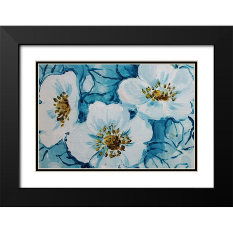Blossom Bunch 12c Black Modern Wood Framed Art Print with Double Matting by Boho Hue Studio