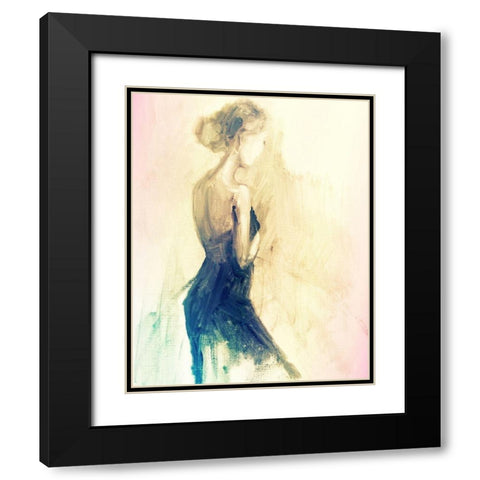 Feminine Solitude Black Modern Wood Framed Art Print with Double Matting by Boho Hue Studio