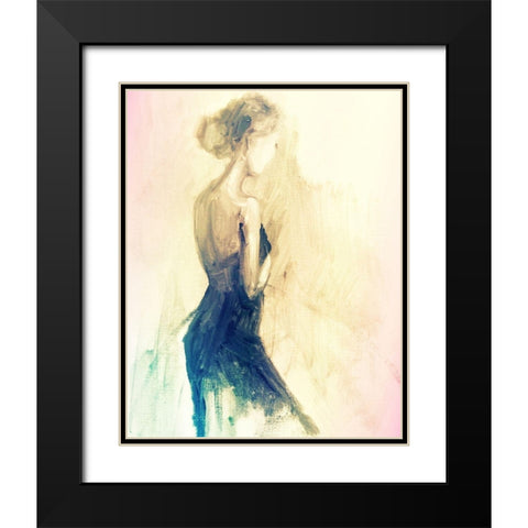 Feminine Solitude Black Modern Wood Framed Art Print with Double Matting by Boho Hue Studio
