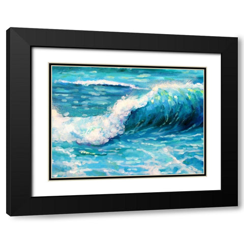 Sea Scroll Black Modern Wood Framed Art Print with Double Matting by Boho Hue Studio