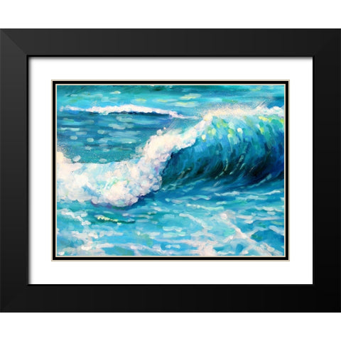 Sea Scroll Black Modern Wood Framed Art Print with Double Matting by Boho Hue Studio