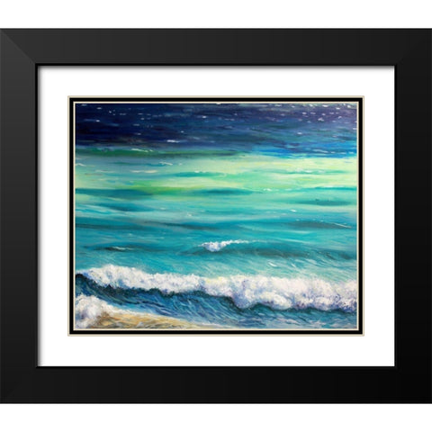 Rolling Waves Black Modern Wood Framed Art Print with Double Matting by Boho Hue Studio