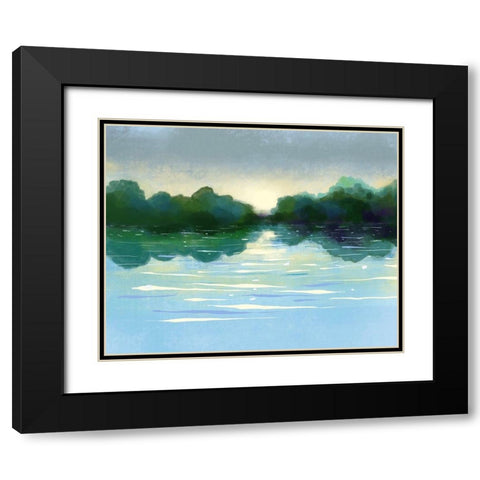 Serene View Black Modern Wood Framed Art Print with Double Matting by Boho Hue Studio
