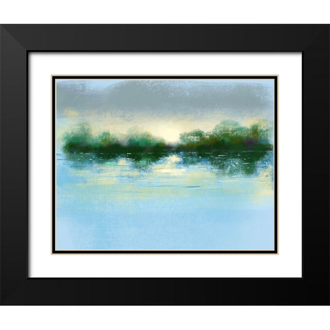 On The Horizon Black Modern Wood Framed Art Print with Double Matting by Boho Hue Studio
