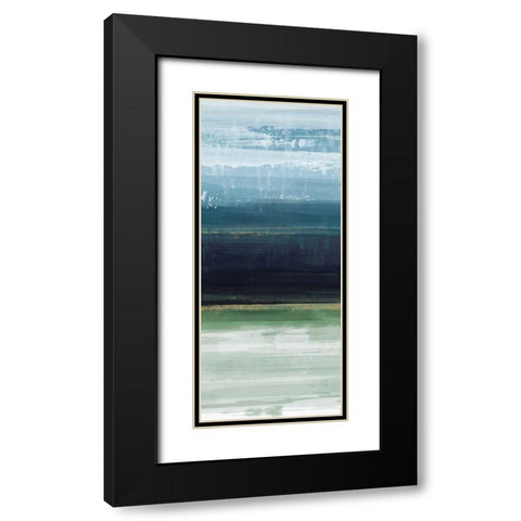 Trio Blues B Black Modern Wood Framed Art Print with Double Matting by Alvarez, Cynthia
