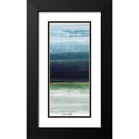 Trio Blues B Black Modern Wood Framed Art Print with Double Matting by Alvarez, Cynthia