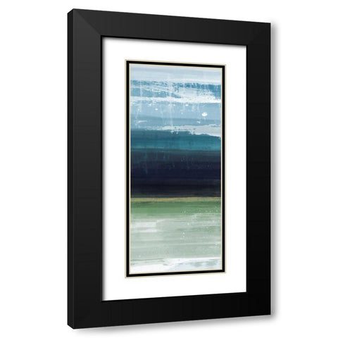Trio Blues C Black Modern Wood Framed Art Print with Double Matting by Alvarez, Cynthia