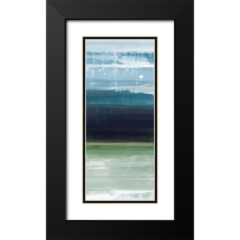 Trio Blues C Black Modern Wood Framed Art Print with Double Matting by Alvarez, Cynthia