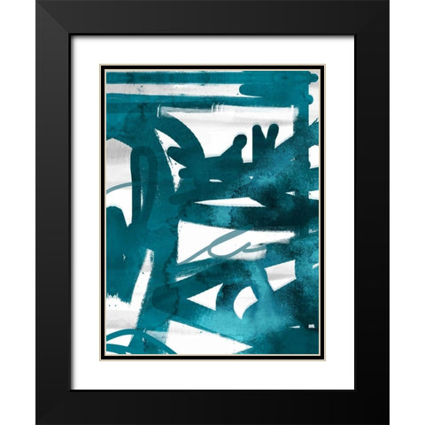 Blue Cynthia 1 Black Modern Wood Framed Art Print with Double Matting by Alvarez, Cynthia