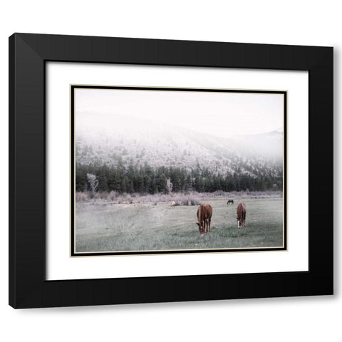 Grazing Black Modern Wood Framed Art Print with Double Matting by Alvarez, Cynthia