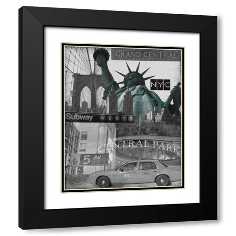 All About NY 2 Black Modern Wood Framed Art Print with Double Matting by Stevens, Carole
