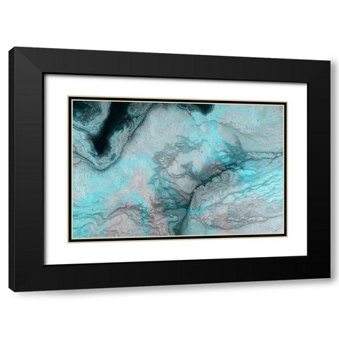 Blue Crevice Black Modern Wood Framed Art Print with Double Matting by Brown, Denise