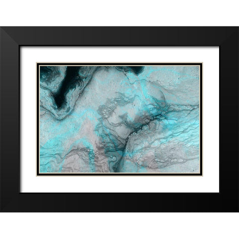 Blue Crevice Black Modern Wood Framed Art Print with Double Matting by Brown, Denise