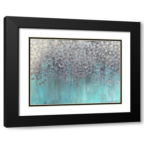 Raining on Aqua Black Modern Wood Framed Art Print with Double Matting by Brown, Denise
