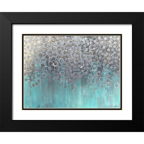 Raining on Aqua Black Modern Wood Framed Art Print with Double Matting by Brown, Denise