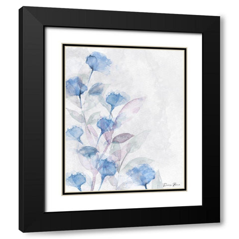 Modern Poppies 1 Blue Black Modern Wood Framed Art Print with Double Matting by Brown, Denise