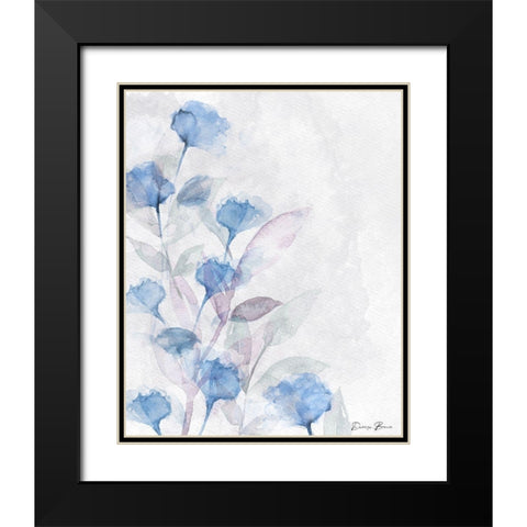 Modern Poppies 1 Blue Black Modern Wood Framed Art Print with Double Matting by Brown, Denise