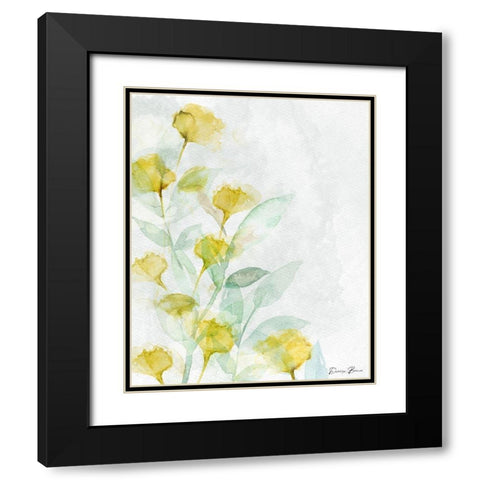 Modern Poppies 1 Black Modern Wood Framed Art Print with Double Matting by Brown, Denise