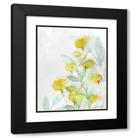Modern Poppies 2 Black Modern Wood Framed Art Print with Double Matting by Brown, Denise
