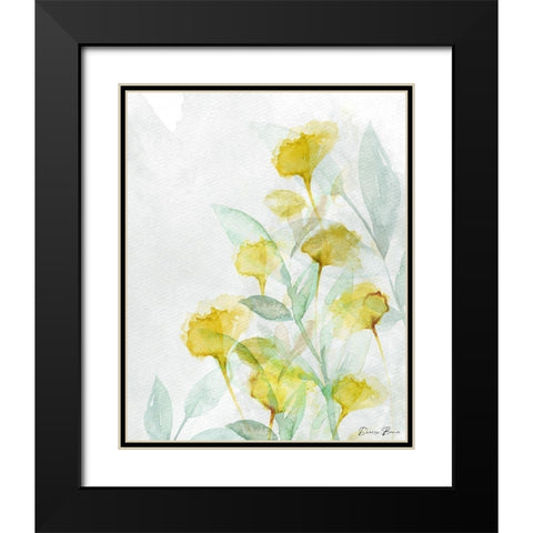 Modern Poppies 2 Black Modern Wood Framed Art Print with Double Matting by Brown, Denise